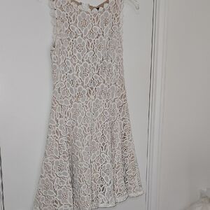 City Triangles White Floral Lace Mini Dress